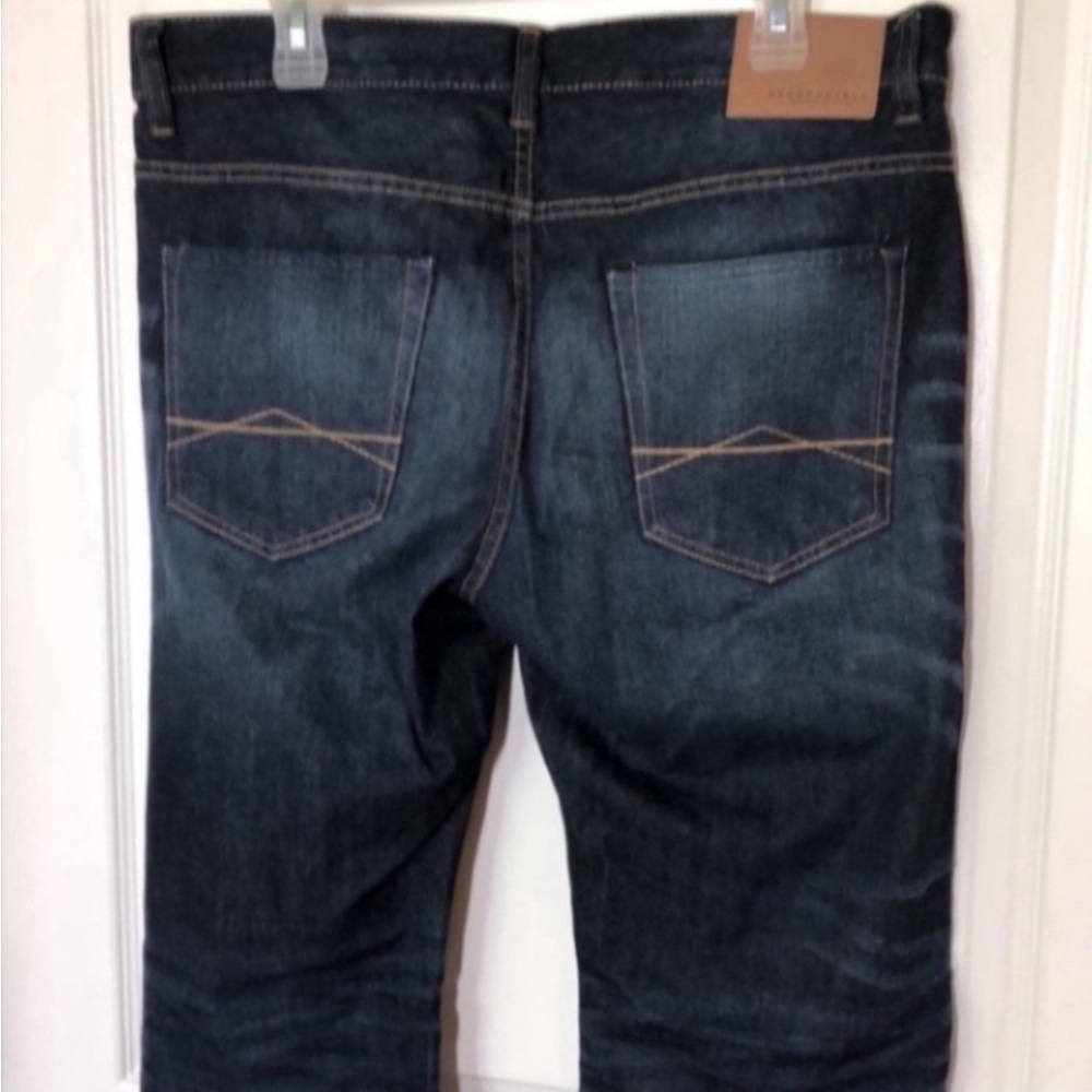 New Aeropostale Blue Jeans Relaxed Fit Cotton Dark Wash Denim Pants Dress School - Picture 10 of 14